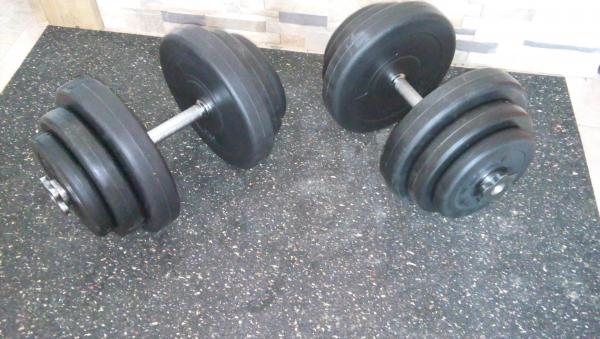 Jednoruční nakládací činkový set 2 x 11 kg