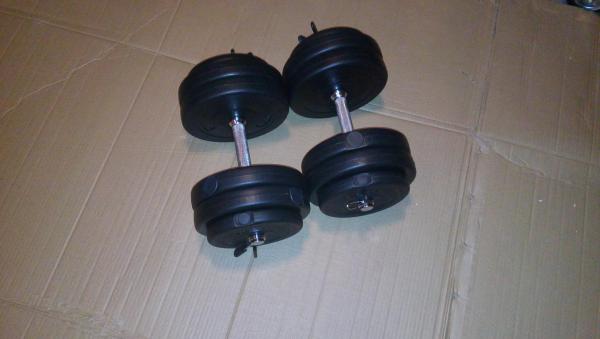 jednoruční nakládací činky 2 x 14,5 kg