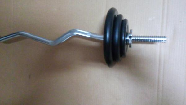 Nakládací činka EZ biceps 42 kg pogumované kotouče
