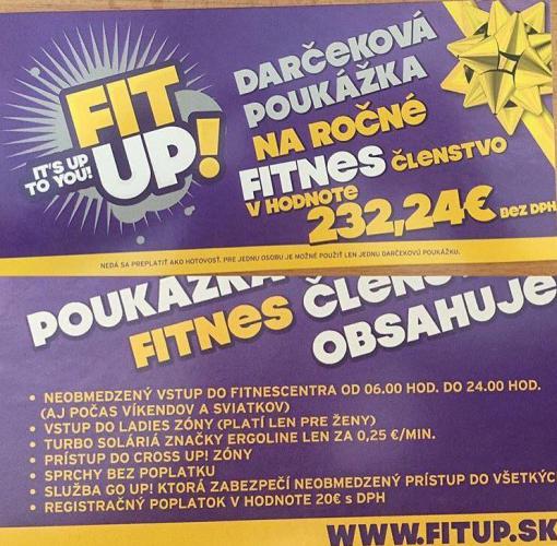 Ročné člensto fitness centrum FITUP!