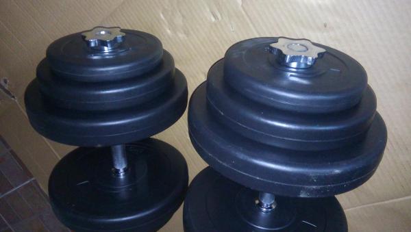 Jednoruční nakládací činkový set 2 x 29 kg