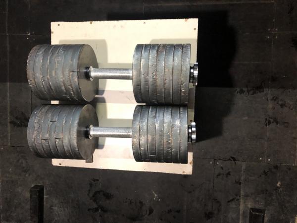 Ocelové jednoručky 2x44kg