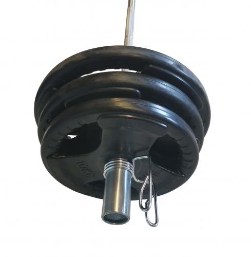 Olympijská činka s pogumovanými kotouči - 125 kg