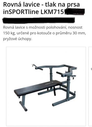 Rovn lavice - tlak na prsa.