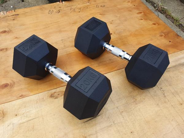 šestihranné činky 2x20kg - nové