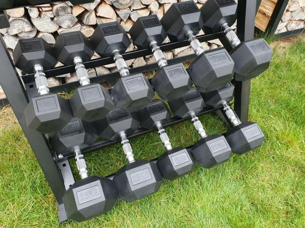 jednoruky inky - HEXA - sada 230kg + STOJAN