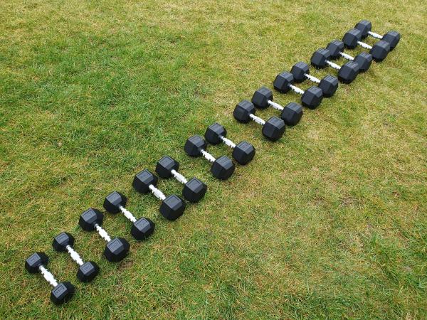 jednoruční činky sada 180kg HEXA (2,5-20kg)
