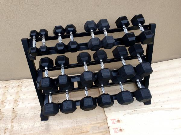 jednoručky činky - HEXA - sada 275kg + STOJAN