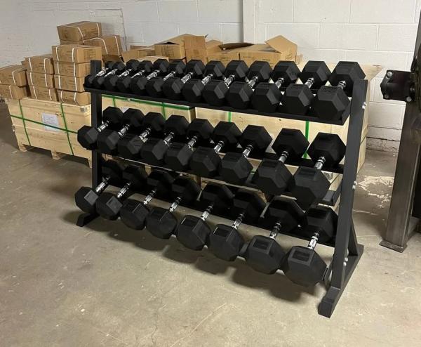 jednoručky činky - HEXA - sada 335kg + STOJAN