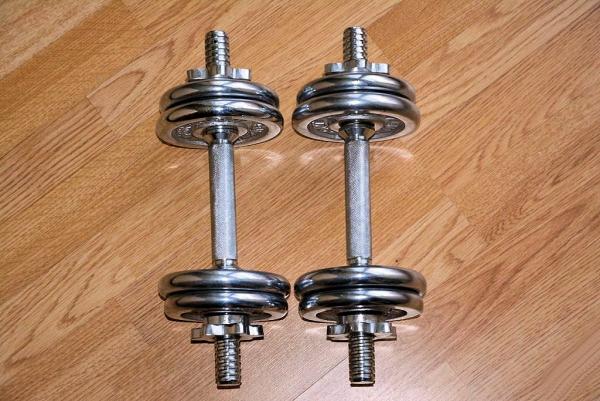 Nakládací činky 2x5kg CHROM (nové)