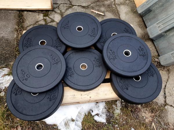 kotouče na olympijskou činku - BUMPER - 90kg sada